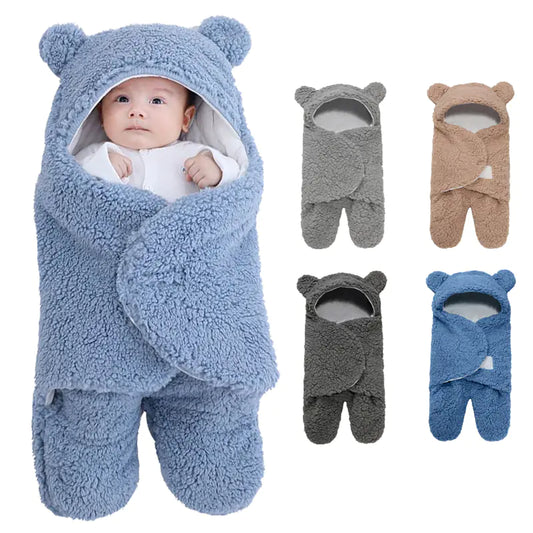 Ultra-Soft Fleece Baby Sleeping Bag and Swaddle Wrap